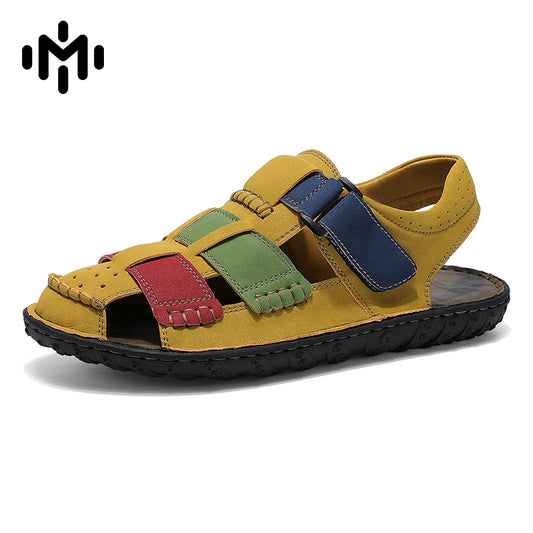 FJ-9936 Rome's new thick-soled, versatile, retro mid-heel sandals