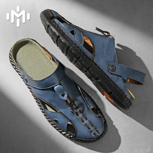 FJ-7026 Summer Men's Leather-Trimmed Breathable Beach Sandals
