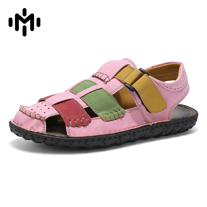 FJ-9936 Rome's new thick-soled, versatile, retro mid-heel sandals