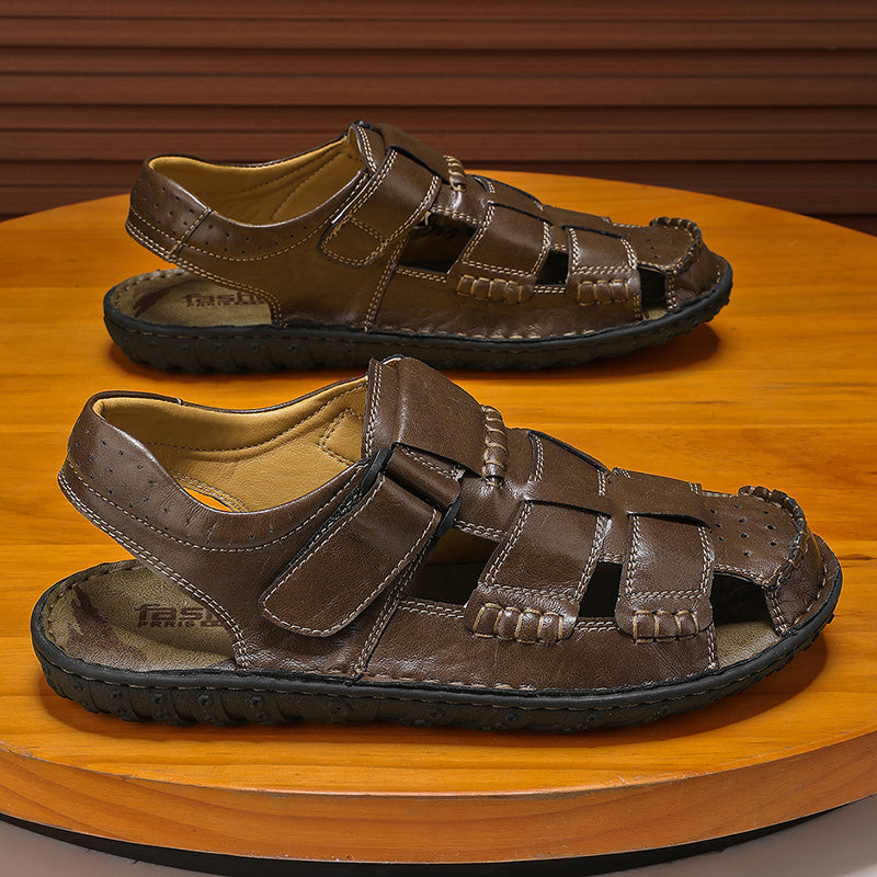 FJ-9936 Rome's new thick-soled, versatile, retro mid-heel sandals