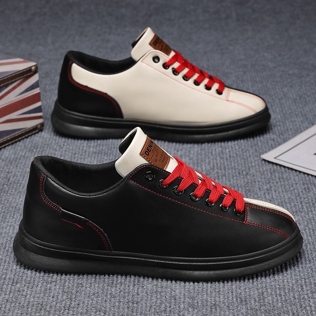 T1268 Trendy Color-Blocked Beetle Shoes