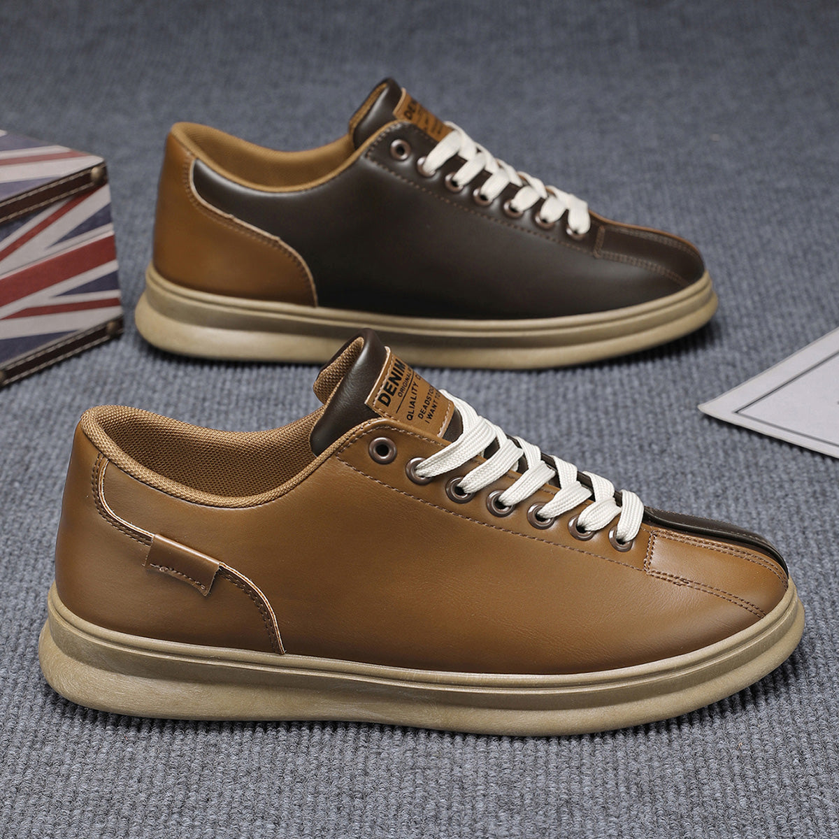 T1268 Trendy Color-Blocked Beetle Shoes