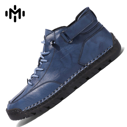 FJ-8009 Large size high-top suede boots with soft leather soles and a retro Martin boot design.