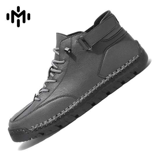 FJ-8009 Large size high-top suede boots with soft leather soles and a retro Martin boot design.