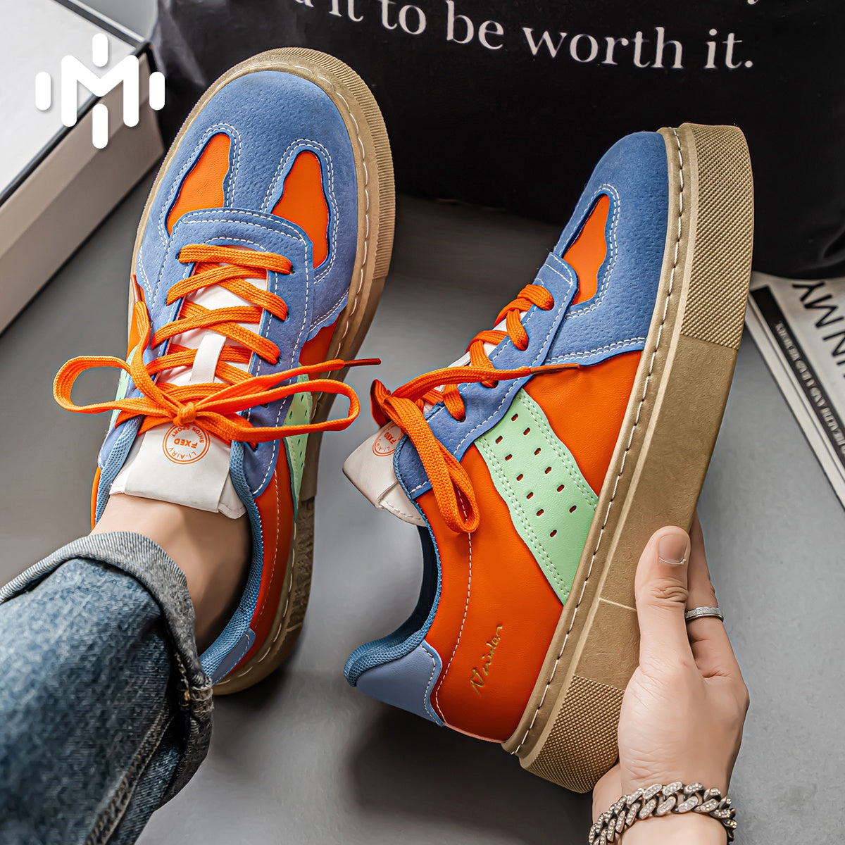 L835 Men's Shoes New Retro Colorblocking Sports Casual Board Shoes