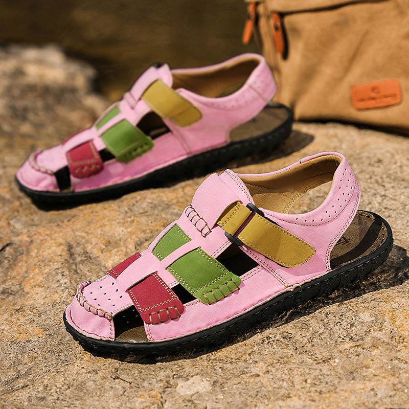 FJ-9936 Rome's new thick-soled, versatile, retro mid-heel sandals