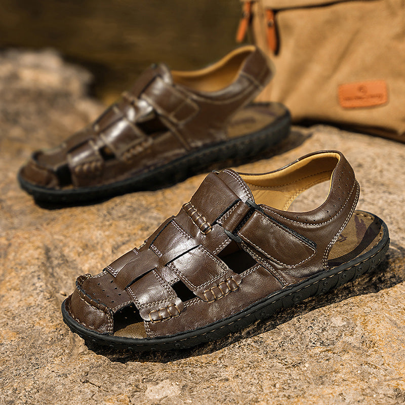 FJ-9936 Rome's new thick-soled, versatile, retro mid-heel sandals