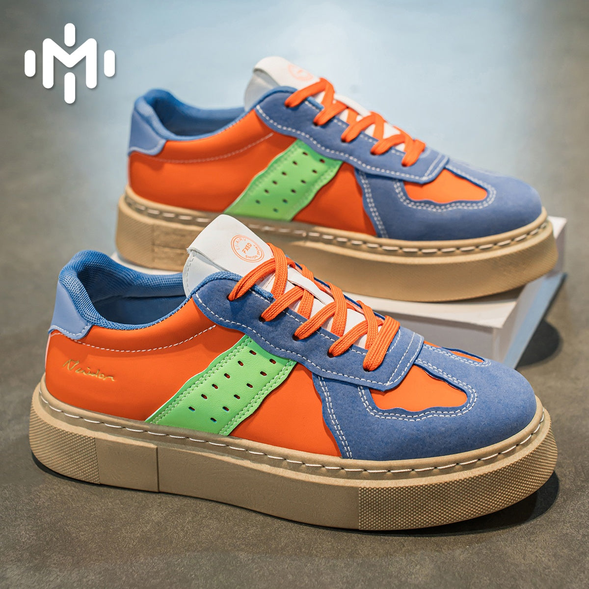 L835 Men's Shoes New Retro Colorblocking Sports Casual Board Shoes