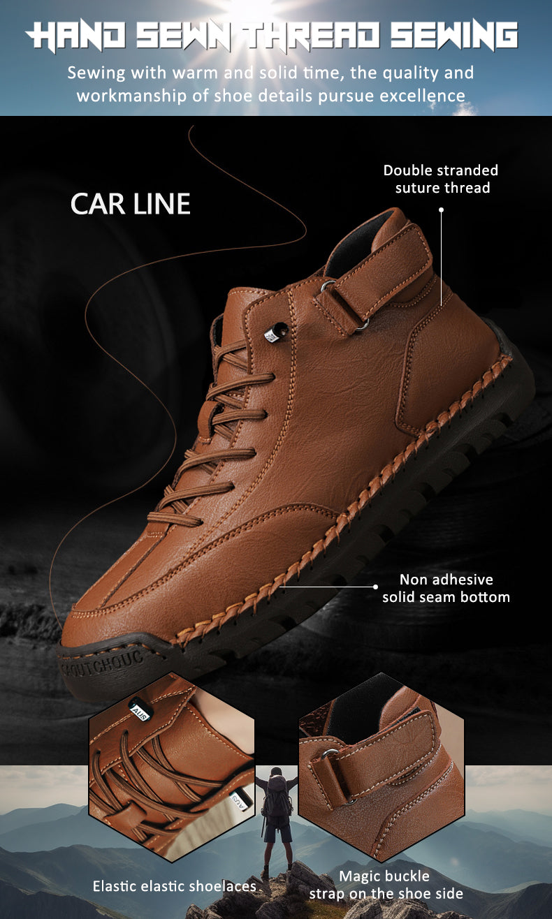 FJ-8009 Large size high-top suede boots with soft leather soles and a retro Martin boot design. detail image 5