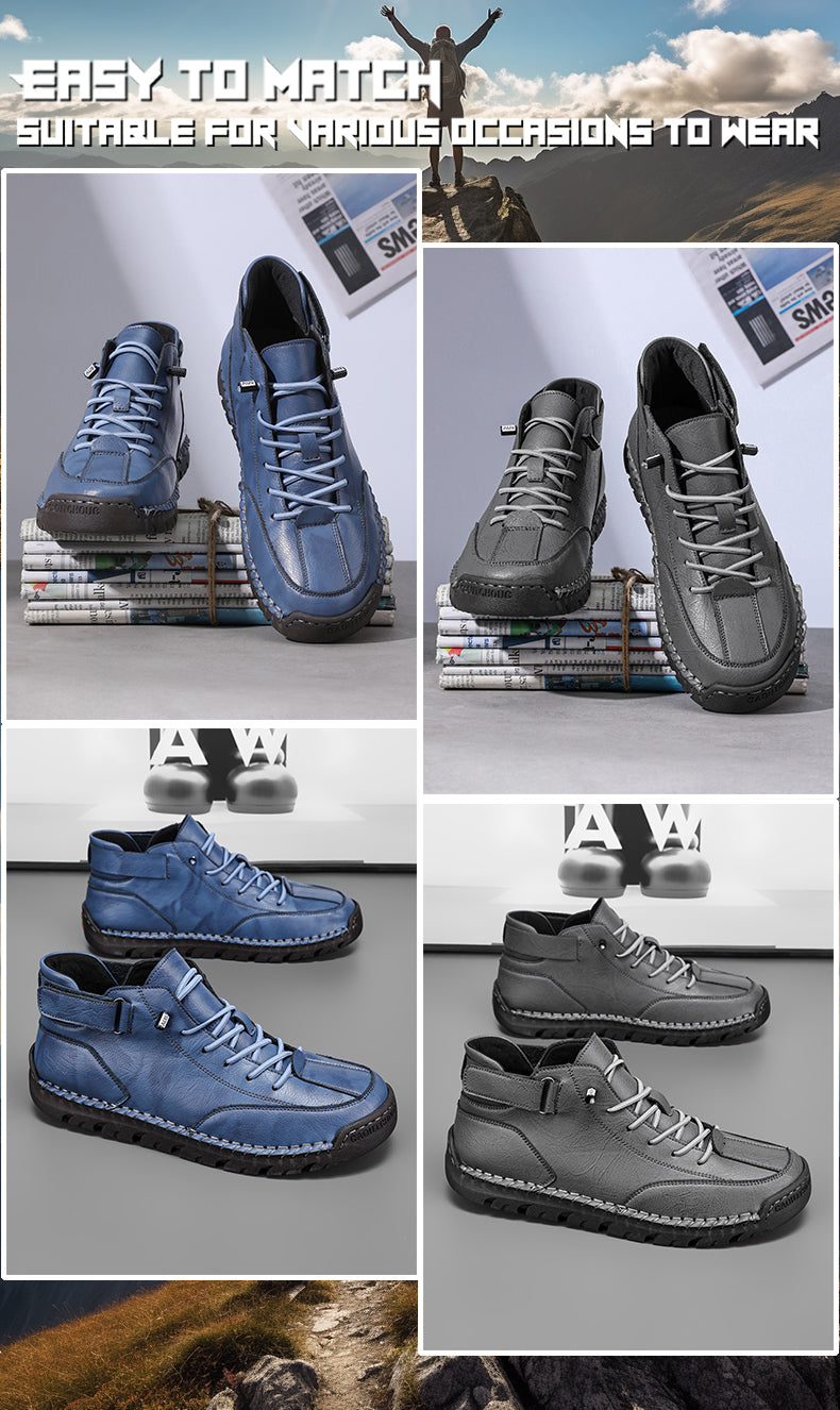 FJ-8009 Large size high-top suede boots with soft leather soles and a retro Martin boot design. detail image 6