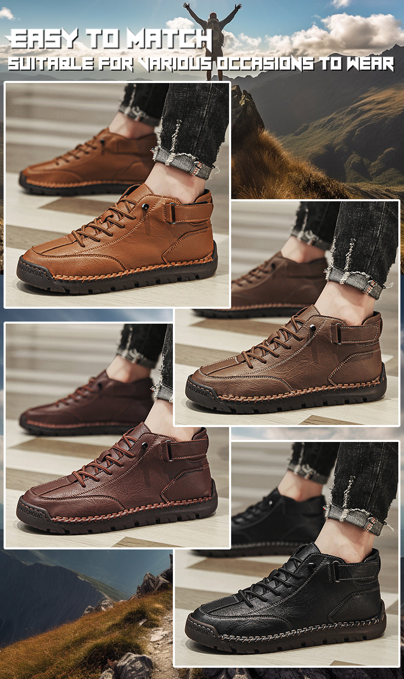 FJ-8009 Large size high-top suede boots with soft leather soles and a retro Martin boot design. detail image 7