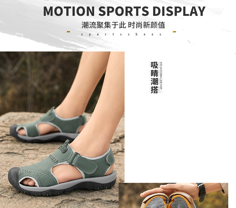 7239 Summer leather sandals for men and women detail image 2