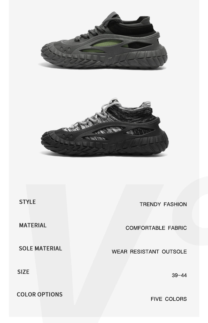 HX01 Men's summer breathable flyknit mesh construction work safety shoes with slip-resistant soles detail image 3