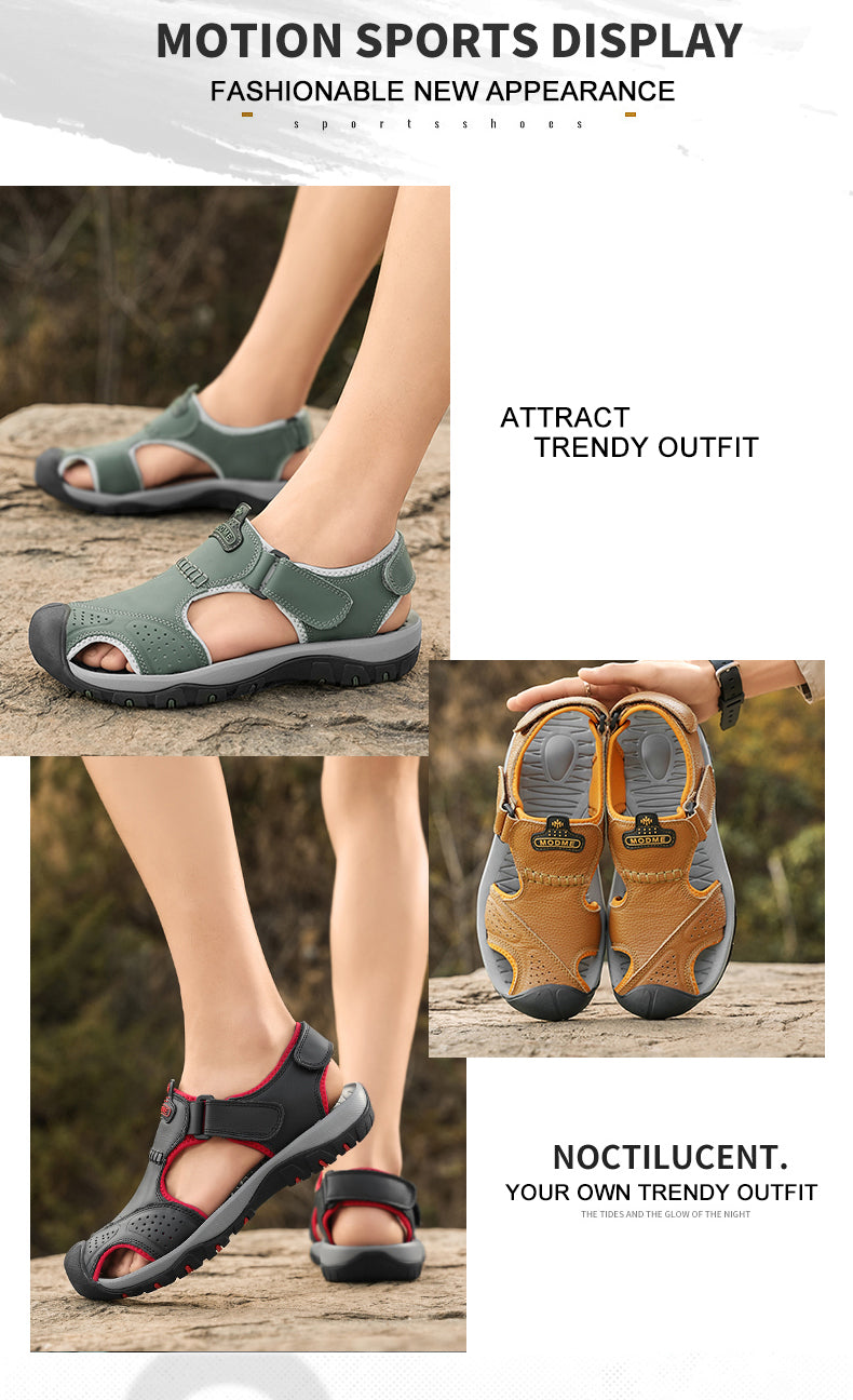 7238 Summer leather sandals for men and women detail image 2