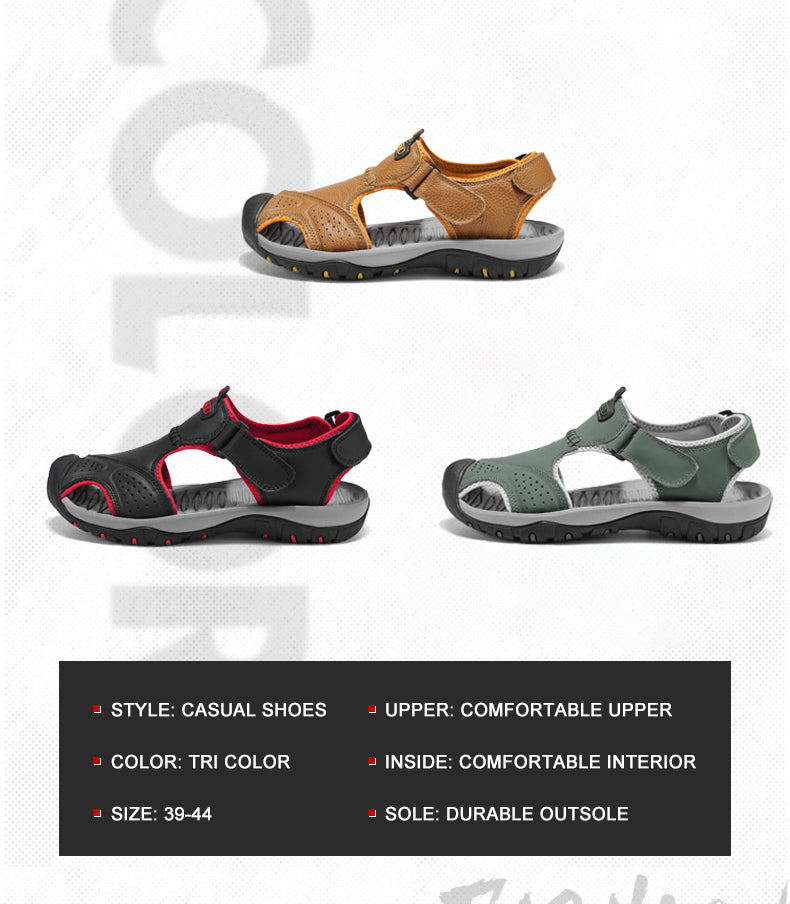 7238 Summer leather sandals for men and women detail image 3