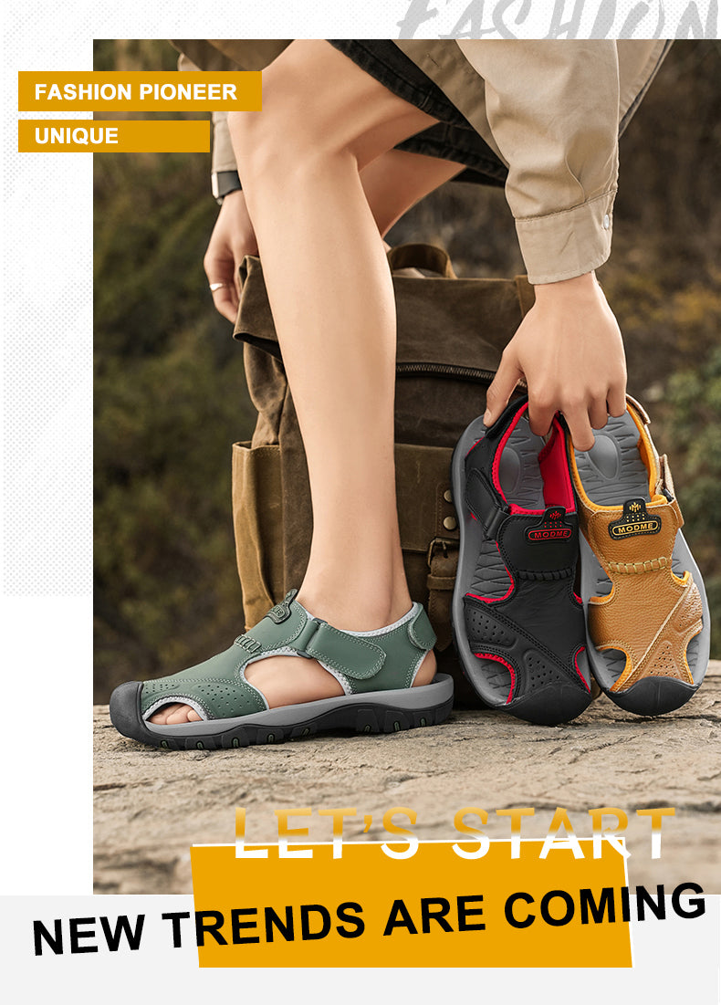 7238 Summer leather sandals for men and women detail image 4