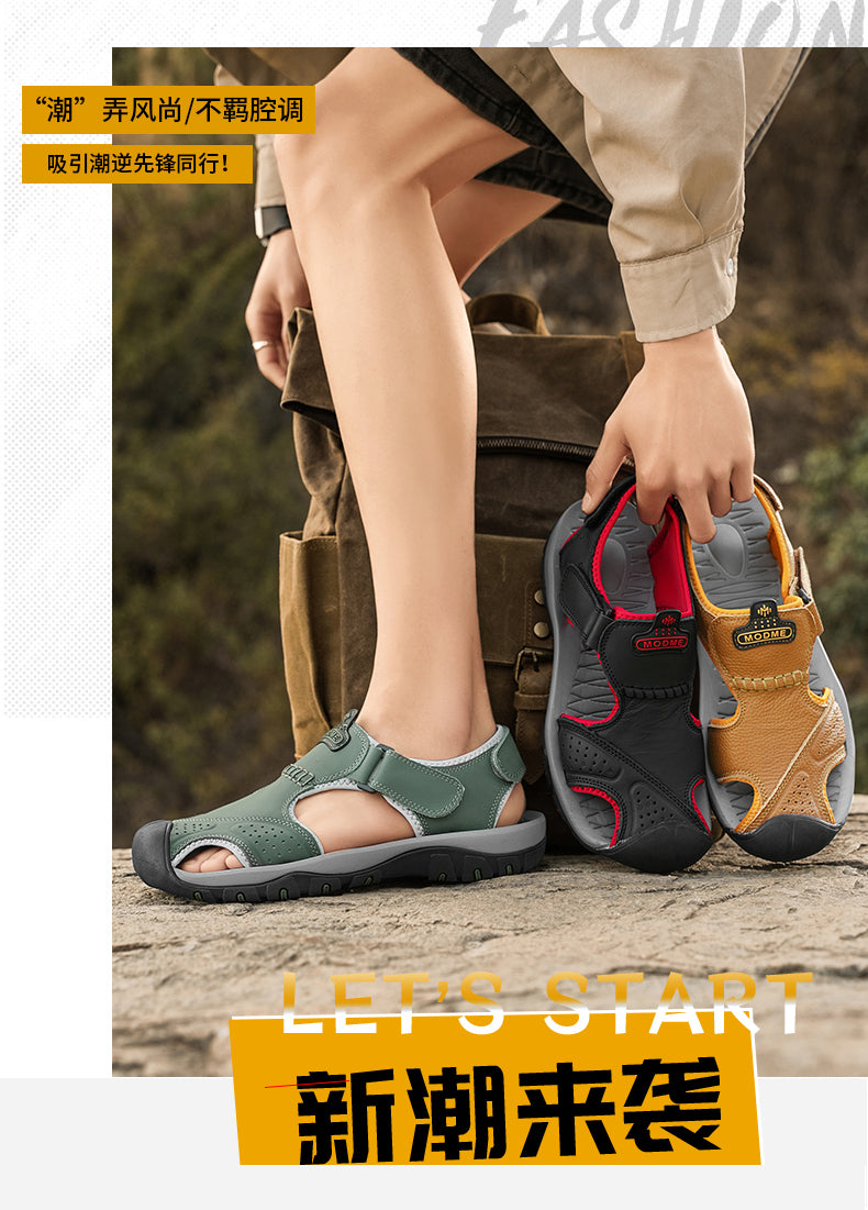 7239 Summer leather sandals for men and women detail image 5