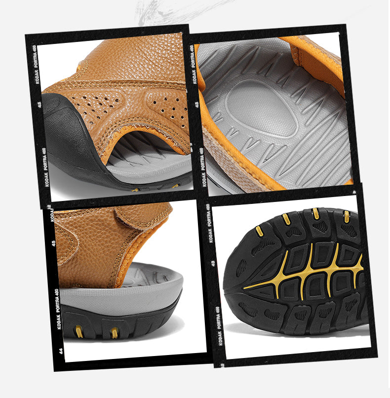 7239 Summer leather sandals for men and women detail image 7