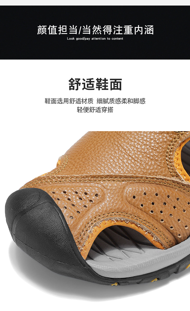 7239 Summer leather sandals for men and women detail image 8