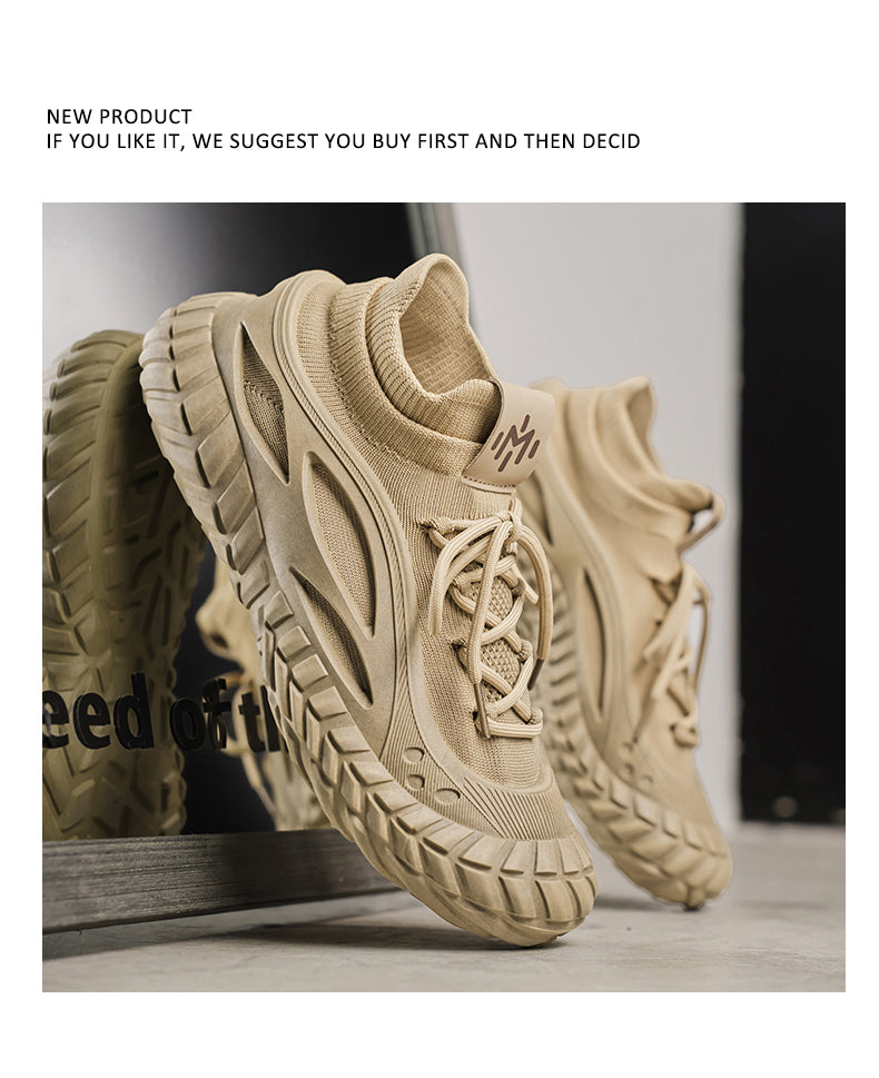 HX01 Men's summer breathable flyknit mesh construction work safety shoes with slip-resistant soles detail image 8