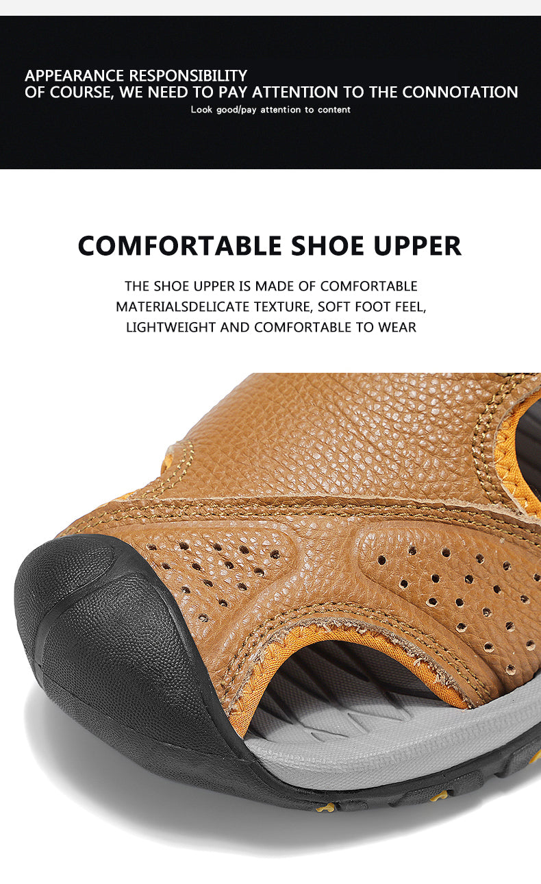 7238 Summer leather sandals for men and women detail image 6