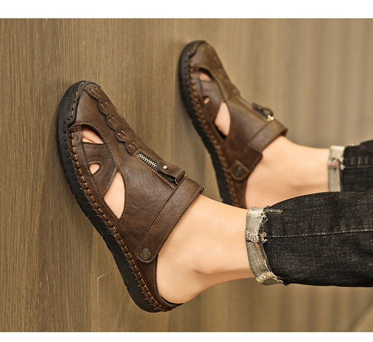 FJ-7026 Summer Men's Leather-Trimmed Breathable Beach Sandals detail image 9