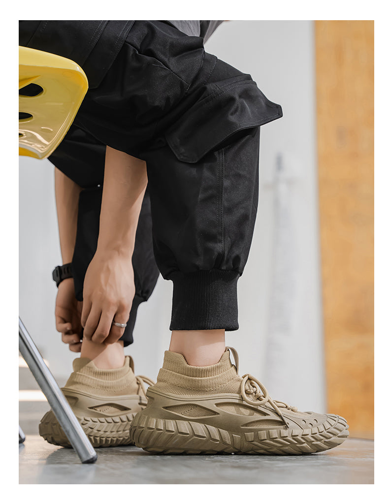 HX01 Men's summer breathable flyknit mesh construction work safety shoes with slip-resistant soles detail image 9