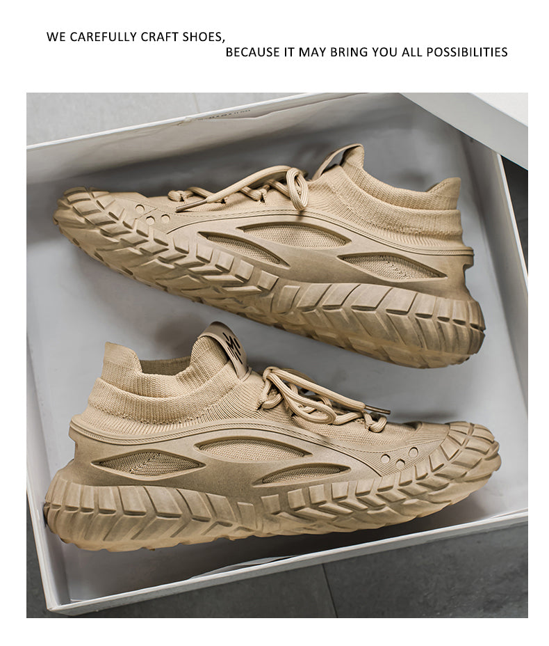 HX01 Men's summer breathable flyknit mesh construction work safety shoes with slip-resistant soles detail image 11