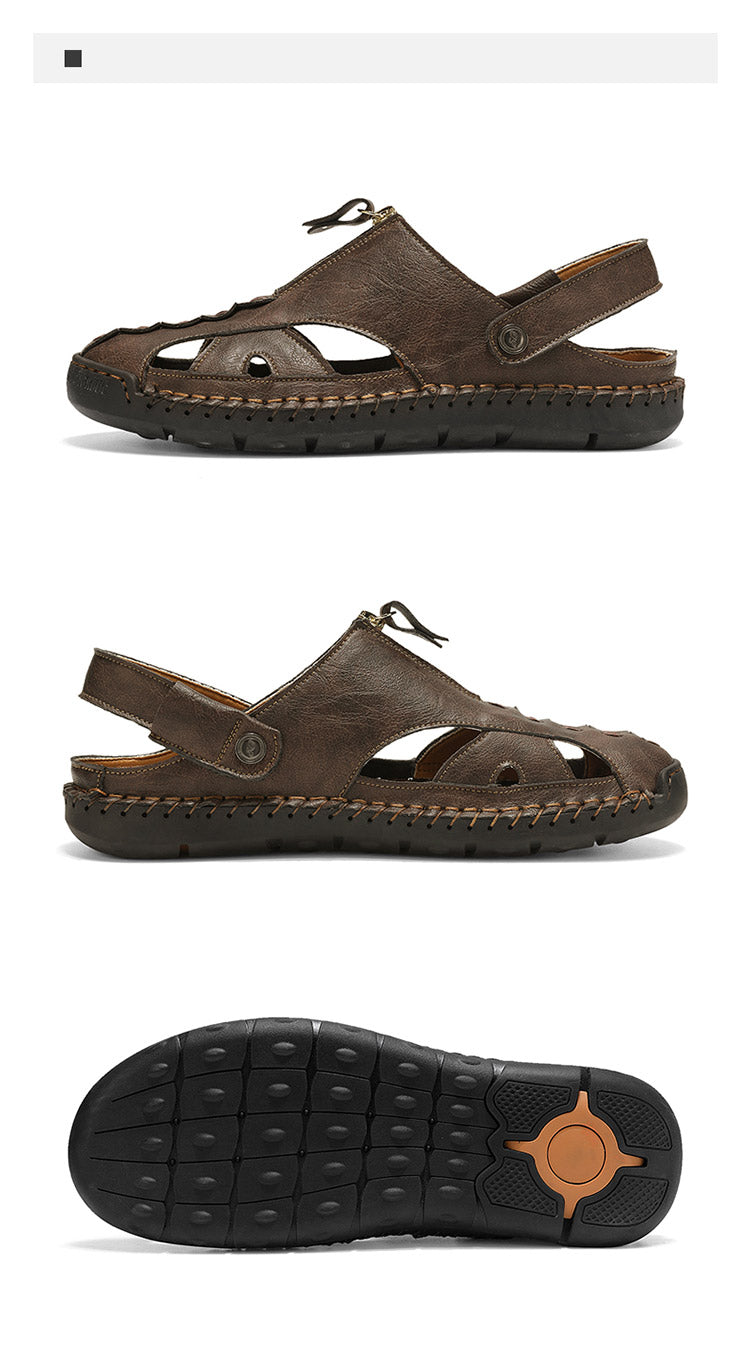 FJ-7026 Summer Men's Leather-Trimmed Breathable Beach Sandals detail image 12