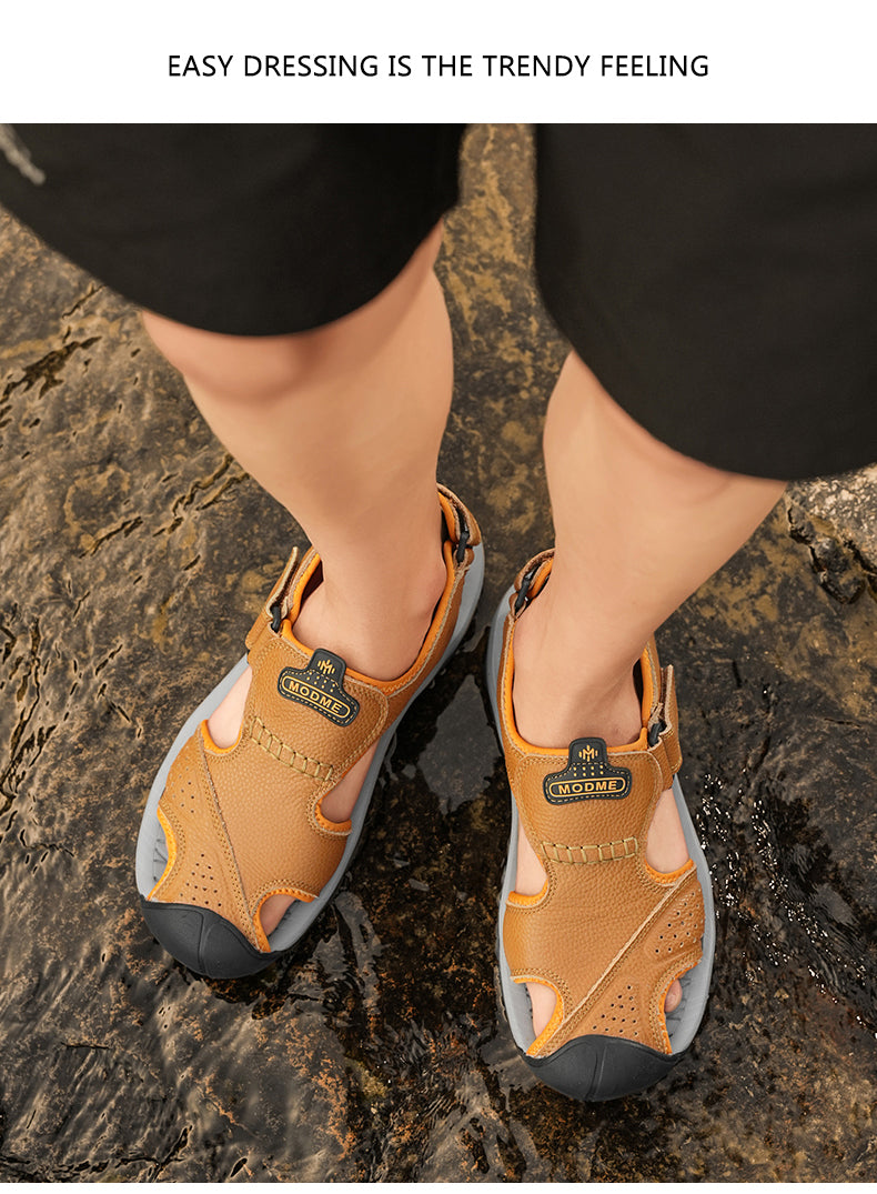 7238 Summer leather sandals for men and women detail image 11