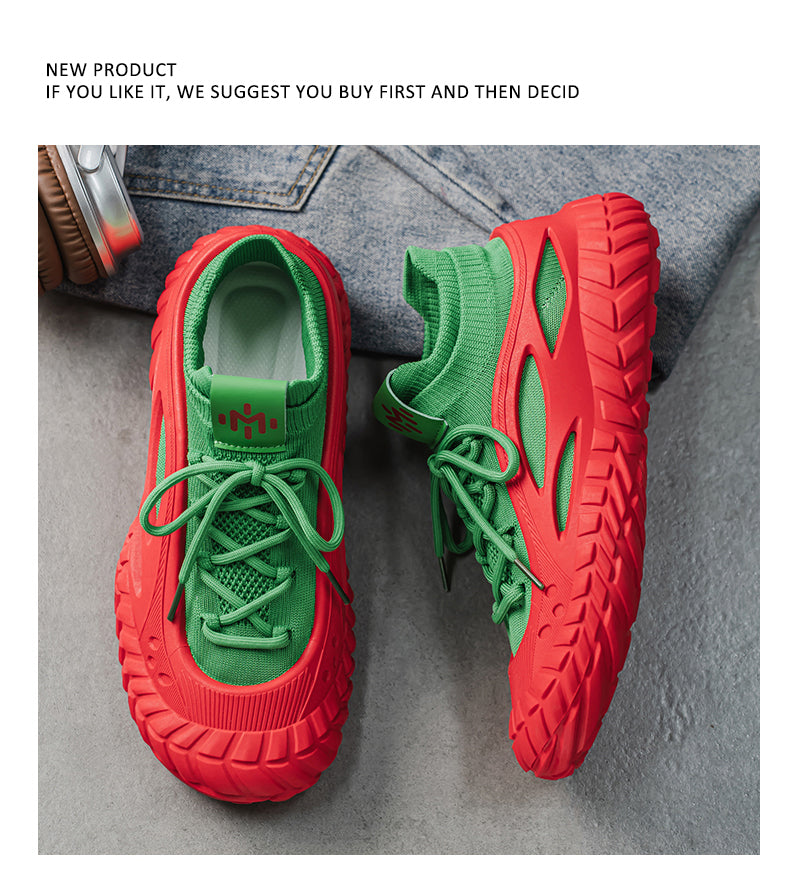 HX01 Men's summer breathable flyknit mesh construction work safety shoes with slip-resistant soles detail image 14