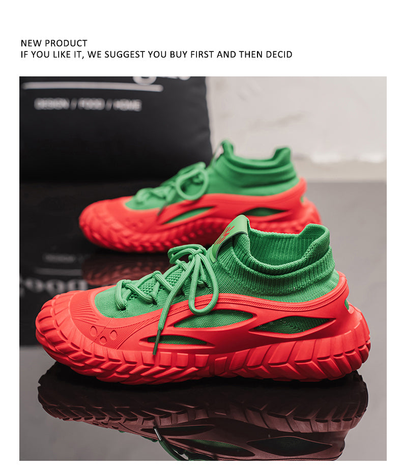 HX01 Men's summer breathable flyknit mesh construction work safety shoes with slip-resistant soles detail image 16