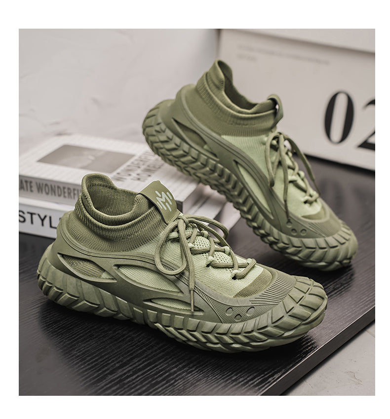 HX01 Men's summer breathable flyknit mesh construction work safety shoes with slip-resistant soles detail image 18