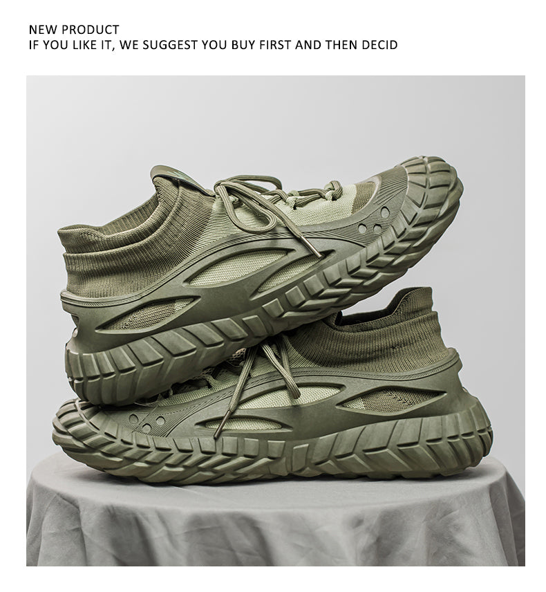 HX01 Men's summer breathable flyknit mesh construction work safety shoes with slip-resistant soles detail image 20