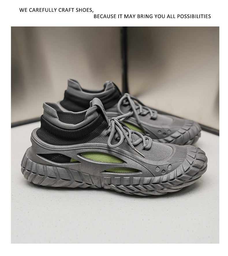 HX01 Men's summer breathable flyknit mesh construction work safety shoes with slip-resistant soles detail image 23