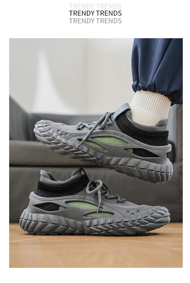 HX01 Men's summer breathable flyknit mesh construction work safety shoes with slip-resistant soles detail image 26