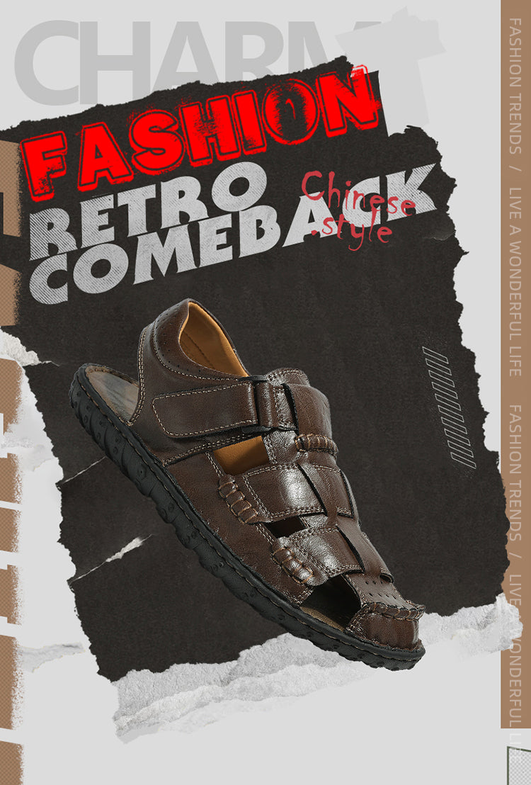 FJ-9936 Rome's new thick-soled, versatile, retro mid-heel sandals detail image 1