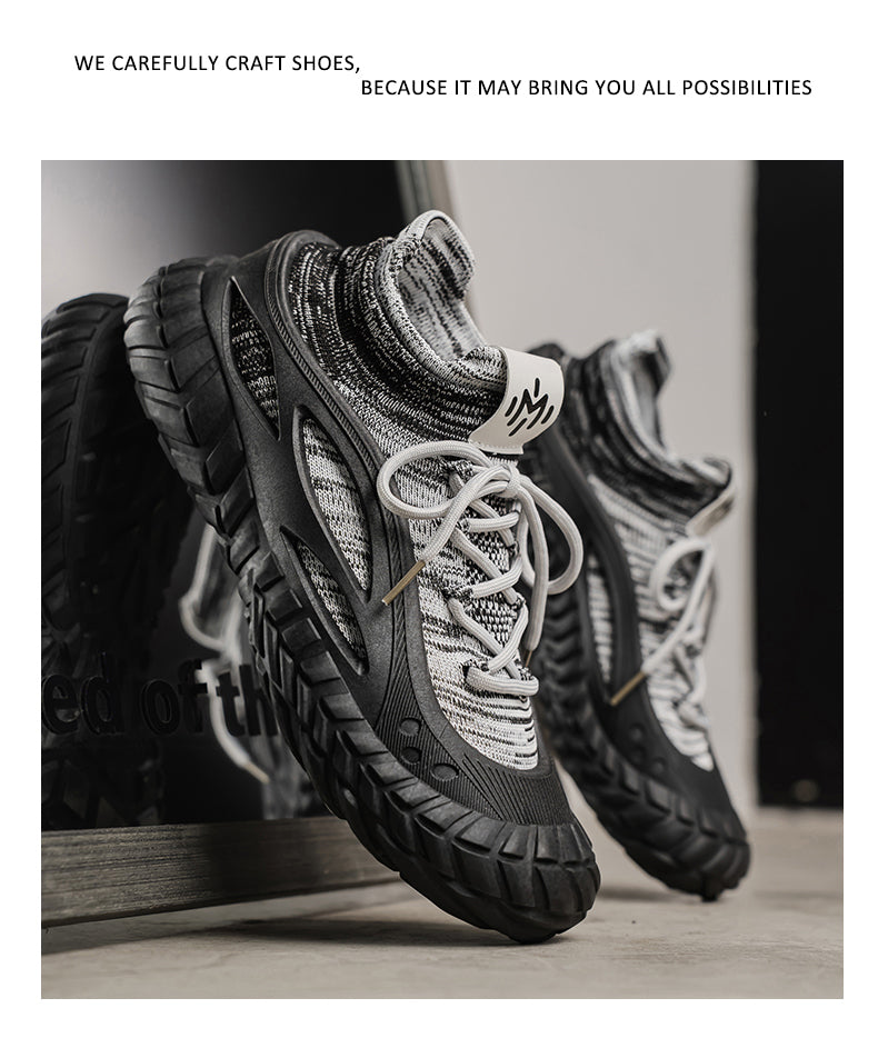 HX01 Men's summer breathable flyknit mesh construction work safety shoes with slip-resistant soles detail image 28