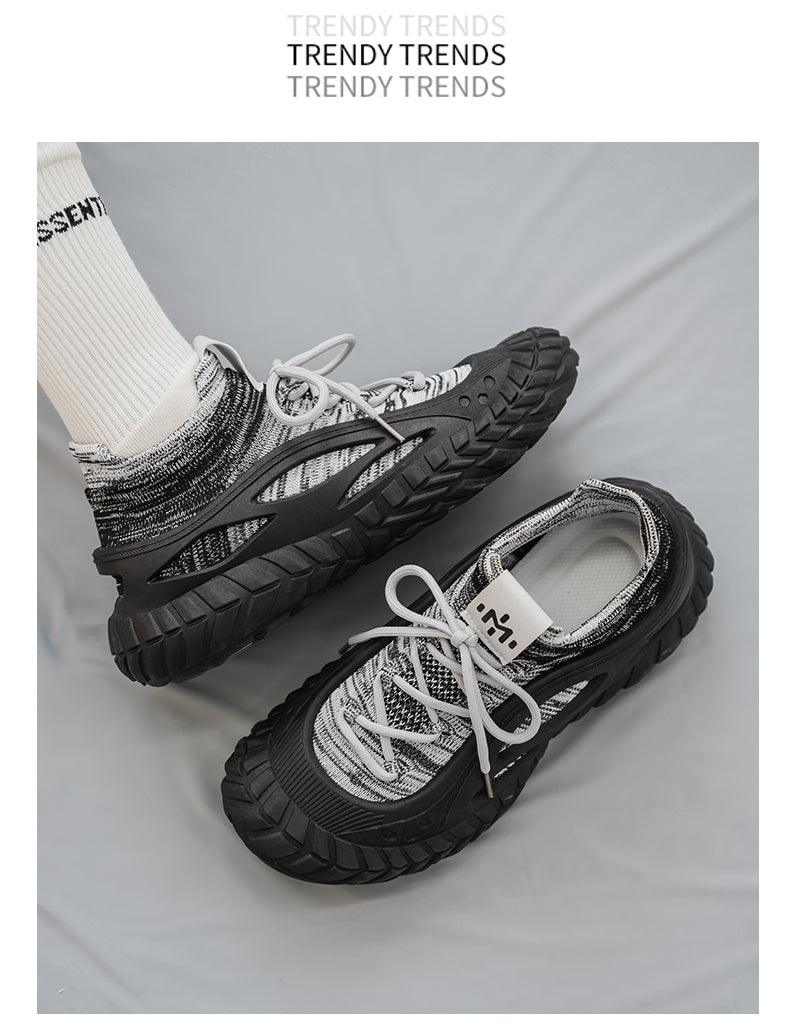 HX01 Men's summer breathable flyknit mesh construction work safety shoes with slip-resistant soles detail image 31