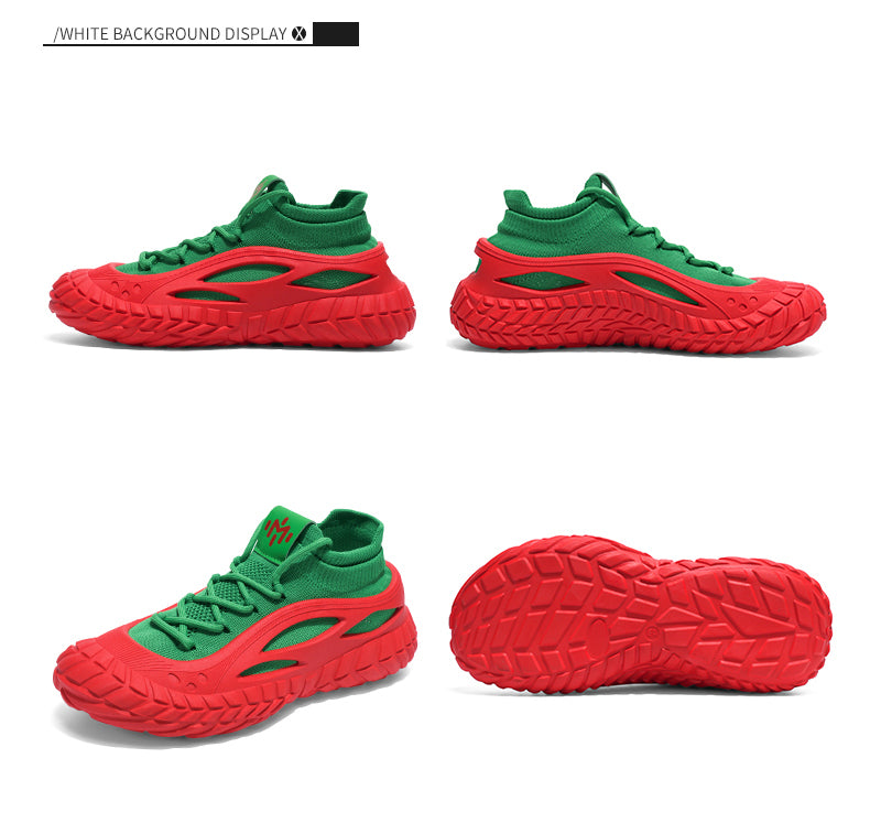 HX01 Men's summer breathable flyknit mesh construction work safety shoes with slip-resistant soles detail image 33