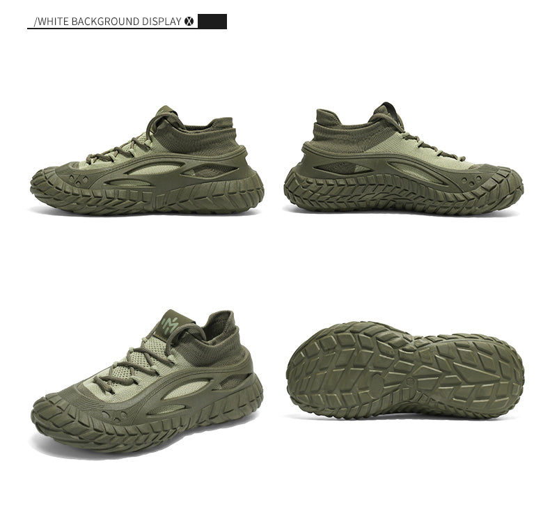 HX01 Men's summer breathable flyknit mesh construction work safety shoes with slip-resistant soles detail image 34