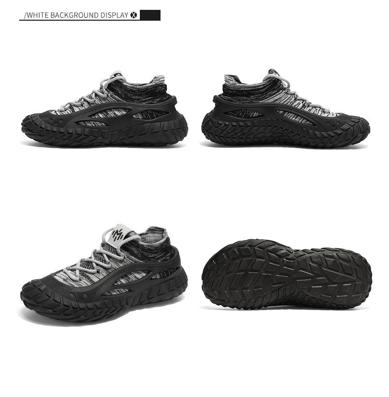 HX01 Men's summer breathable flyknit mesh construction work safety shoes with slip-resistant soles detail image 36