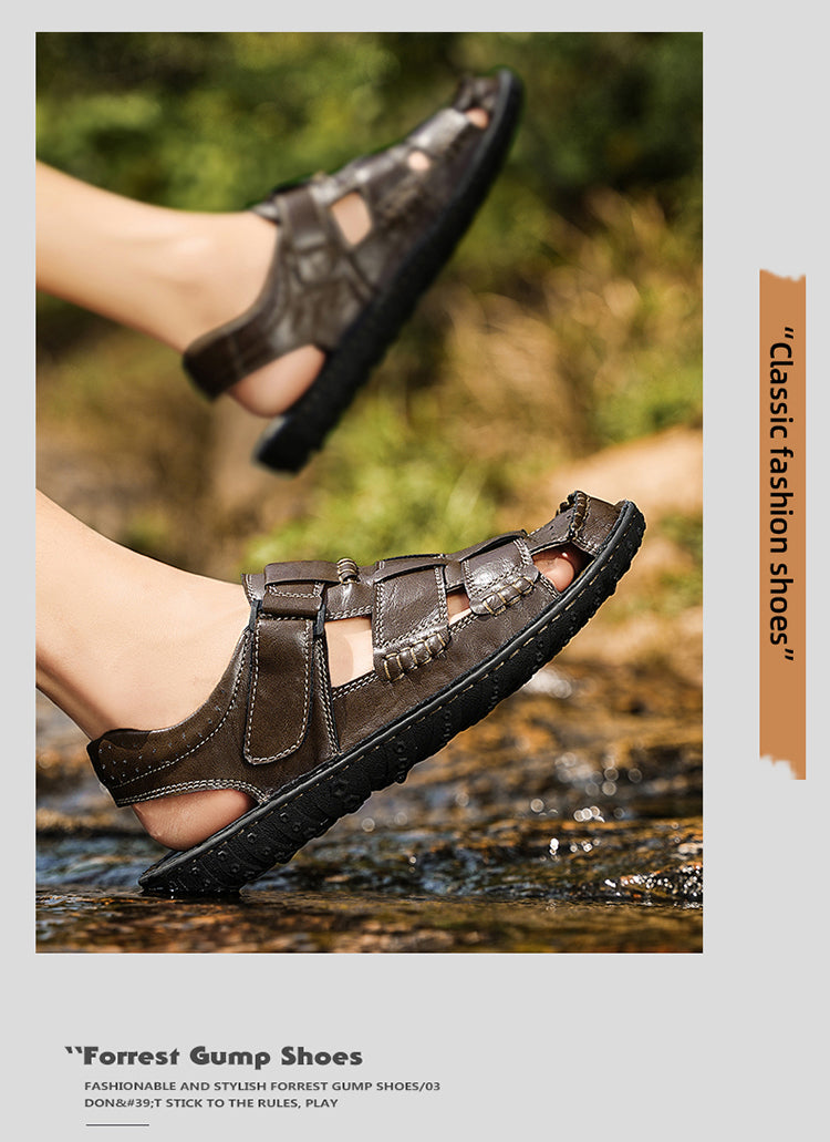 FJ-9936 Rome's new thick-soled, versatile, retro mid-heel sandals detail image 11