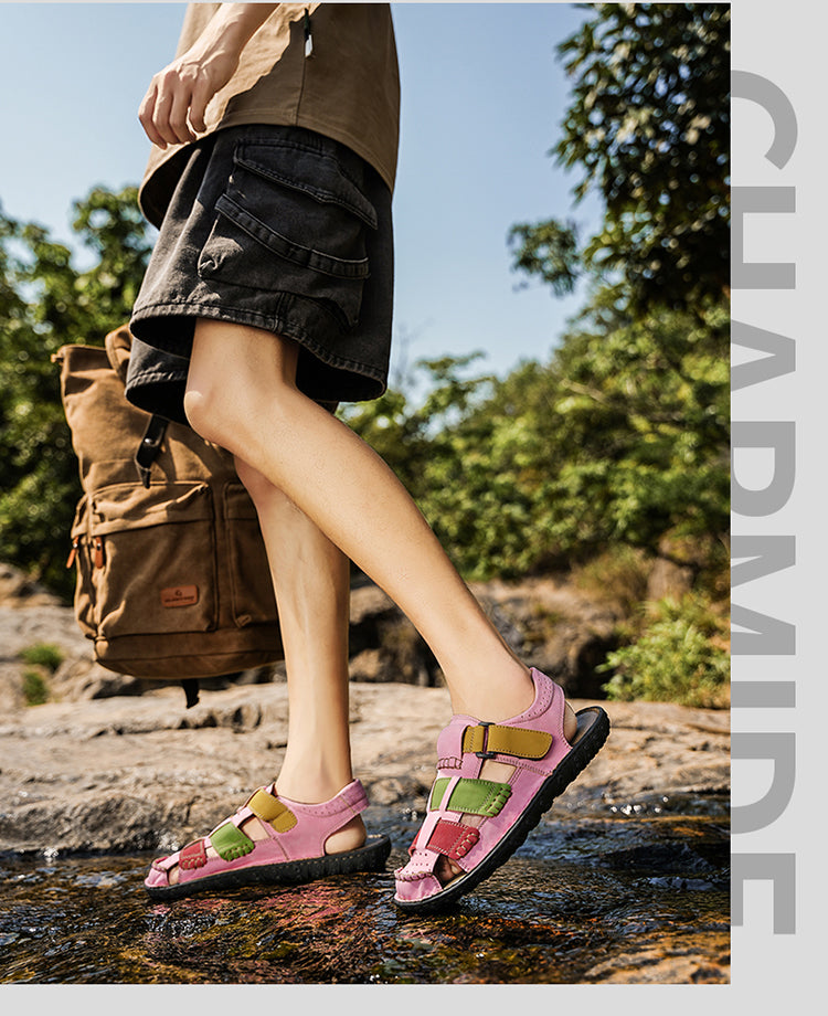 FJ-9936 Rome's new thick-soled, versatile, retro mid-heel sandals detail image 13