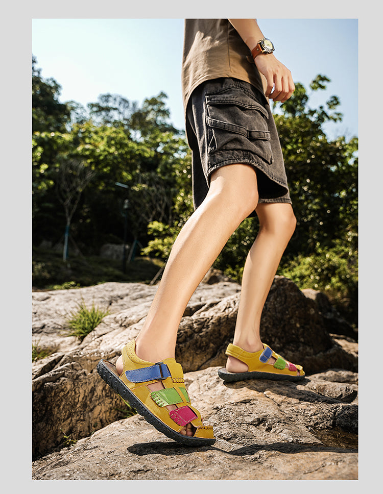 FJ-9936 Rome's new thick-soled, versatile, retro mid-heel sandals detail image 16