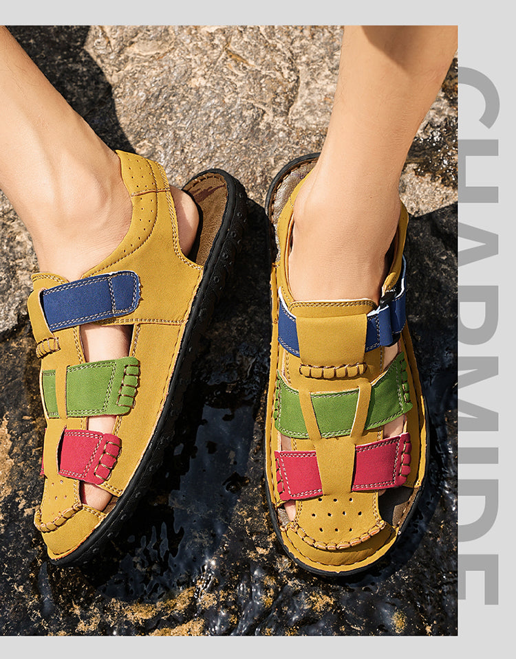 FJ-9936 Rome's new thick-soled, versatile, retro mid-heel sandals detail image 17