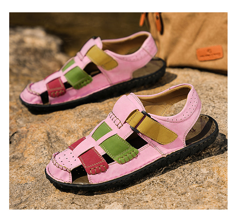 FJ-9936 Rome's new thick-soled, versatile, retro mid-heel sandals detail image 20