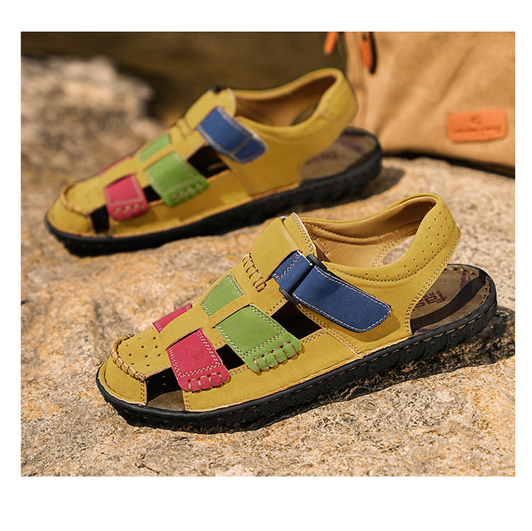 FJ-9936 Rome's new thick-soled, versatile, retro mid-heel sandals detail image 21