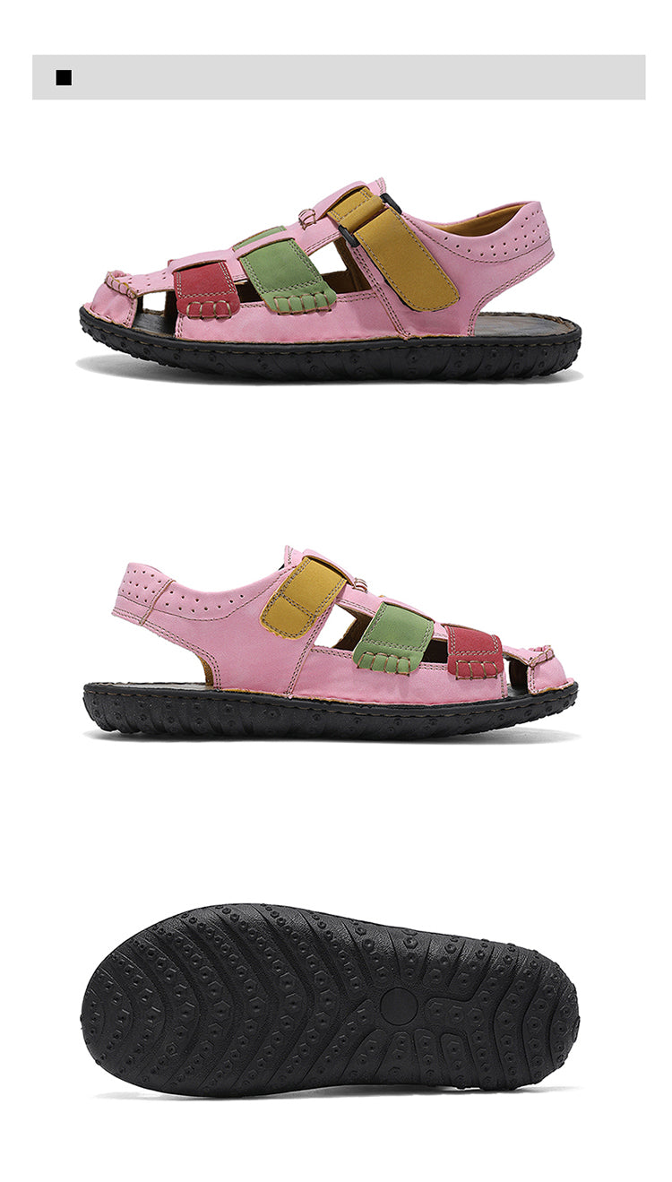 FJ-9936 Rome's new thick-soled, versatile, retro mid-heel sandals detail image 23