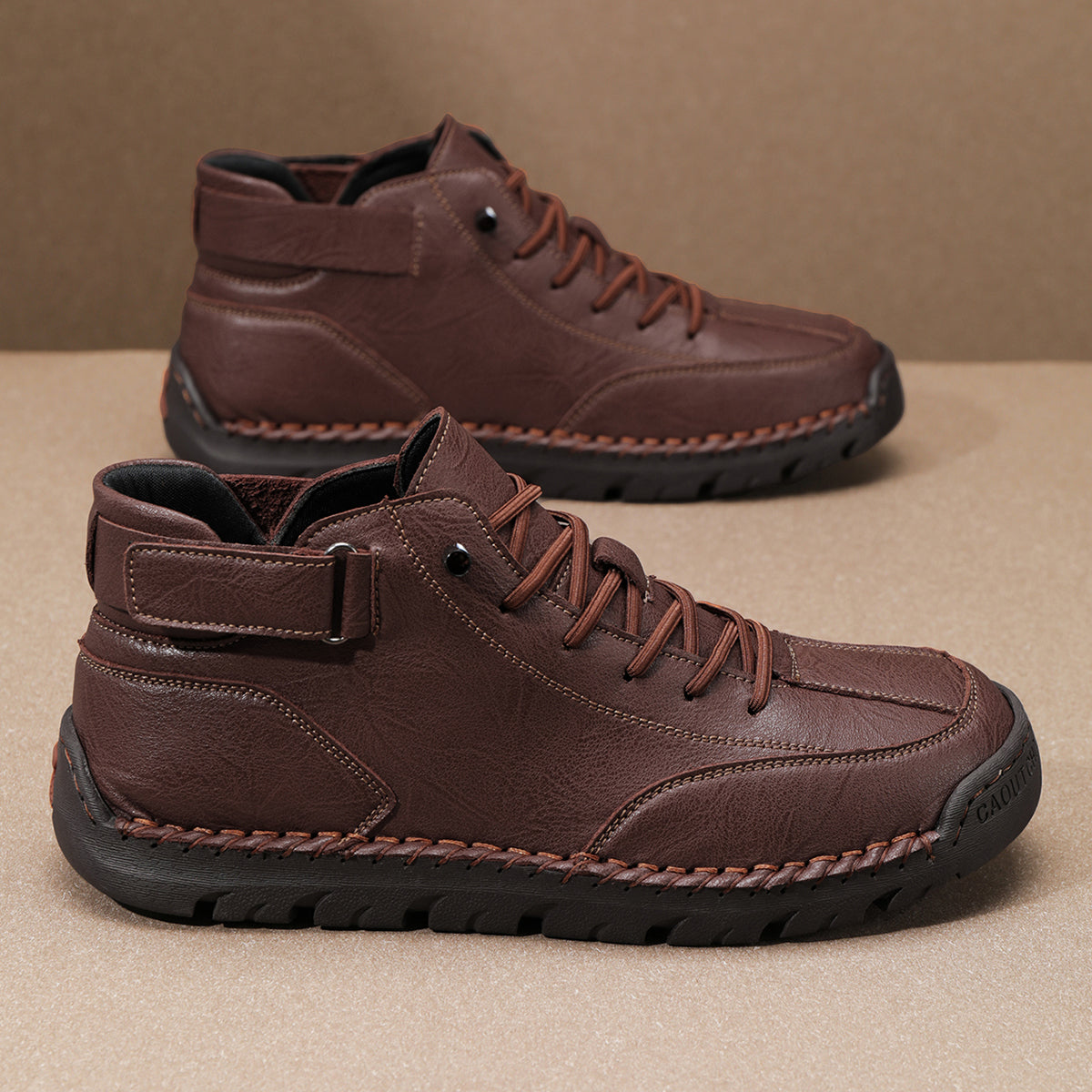 FJ-8009 Large size high-top suede boots with soft leather soles and a retro Martin boot design.